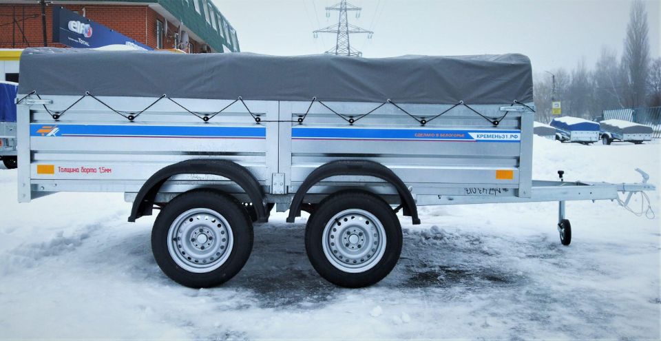 прицеп.бел - ДВУХОСНЫЙ ПРИЦЕП КРЕМЕНЬ БИЗНЕС (3Х1.56М), БОРТ 51СМ