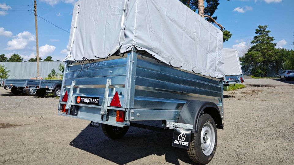 Автос.бел - АВТОМОБИЛЬНЫЙ ПРИЦЕП А20М1В, РЕССОРЫ AL-KO 4-ЕХ ЛИСТОВЫЕ, КОЛЕСА R13, ТЕНТ 800ММ