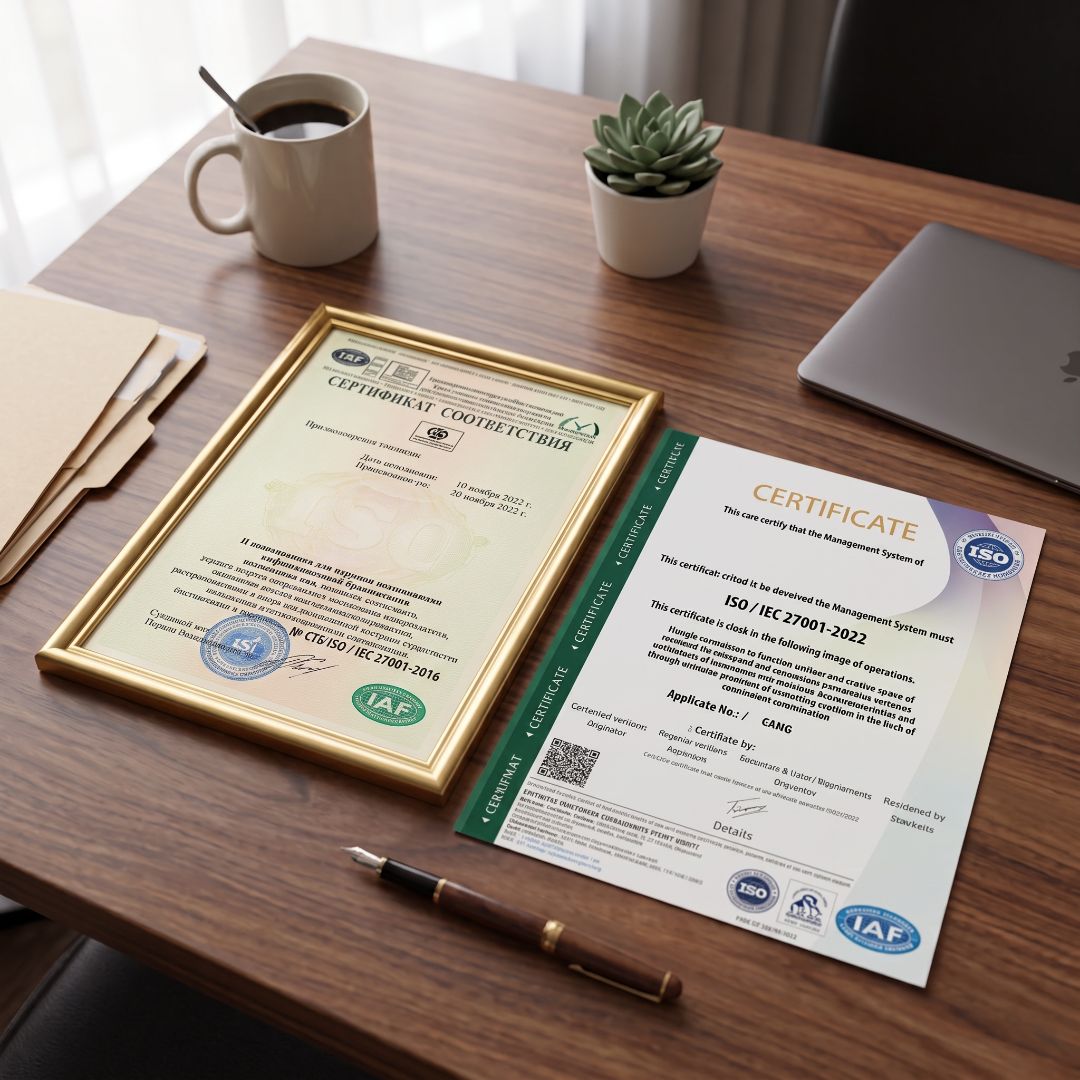 Сертификаты СТБ ISO 27001-2016 и ISO 27001-2022