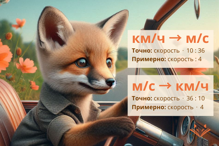 Быстрый перевод км/ч в м/с