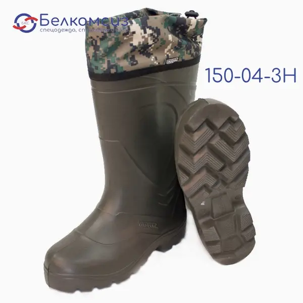 Сапоги "Север" из ЭВА с надставкой и 2-сл. чулком из фольг. полотна и натур. меха (150-04-3Н), фото 2