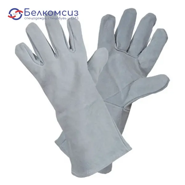 Краги для сварщика спилковые пятипалые «Люкс», фото 1