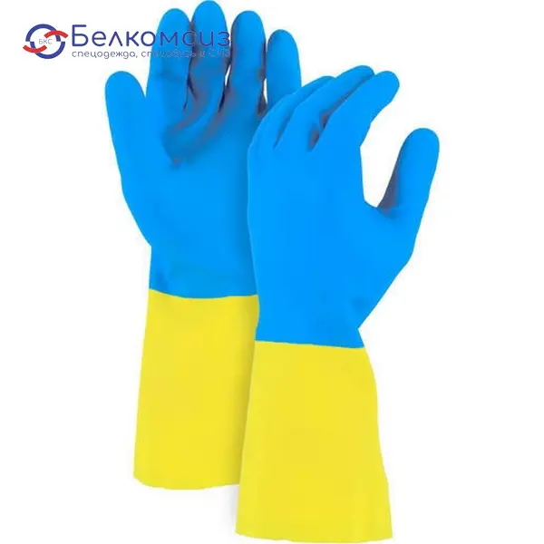 Перчатки хозяйственные с хлопковым напылением «Биколор», фото 1