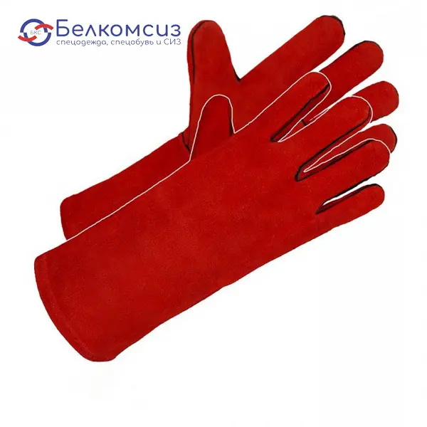 Перчатки (краги) спилковые Reflex-RED на подкладке (Ми, Тр), фото 1