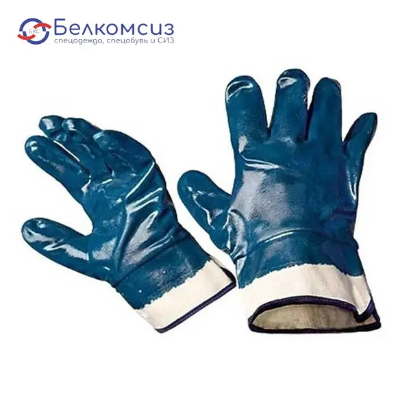 Перчатки с двойным нитрильным покрытием МБС, манжет крага, фото 1