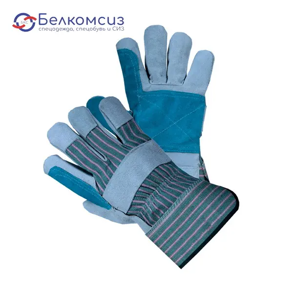 Перчатки спилковые комбинированные с усиленным пальцем «Докер», фото 1