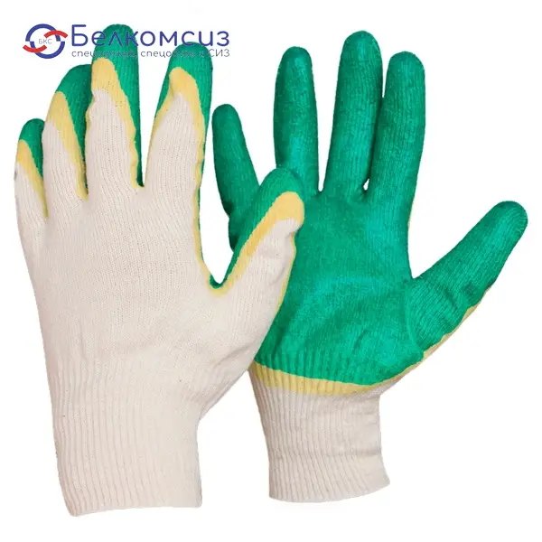 Перчатки х/б с двойным латексным обливом, фото 1