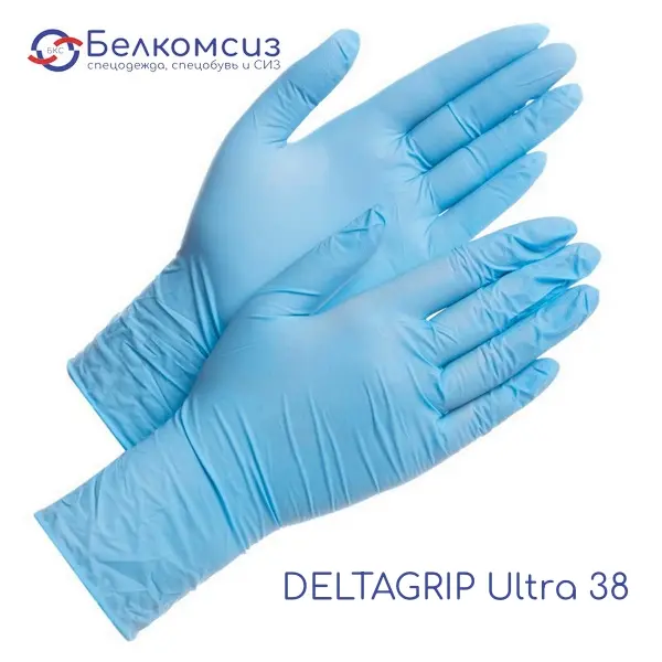 Перчатки нитриловые голубые DELTAGRIP Ultra 38 (100 шт.), фото 1