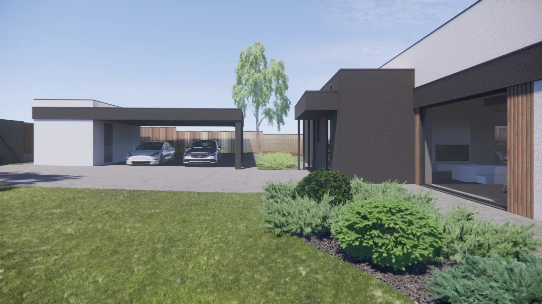 Гараж и въездная зона проекта дома Семково в Минске