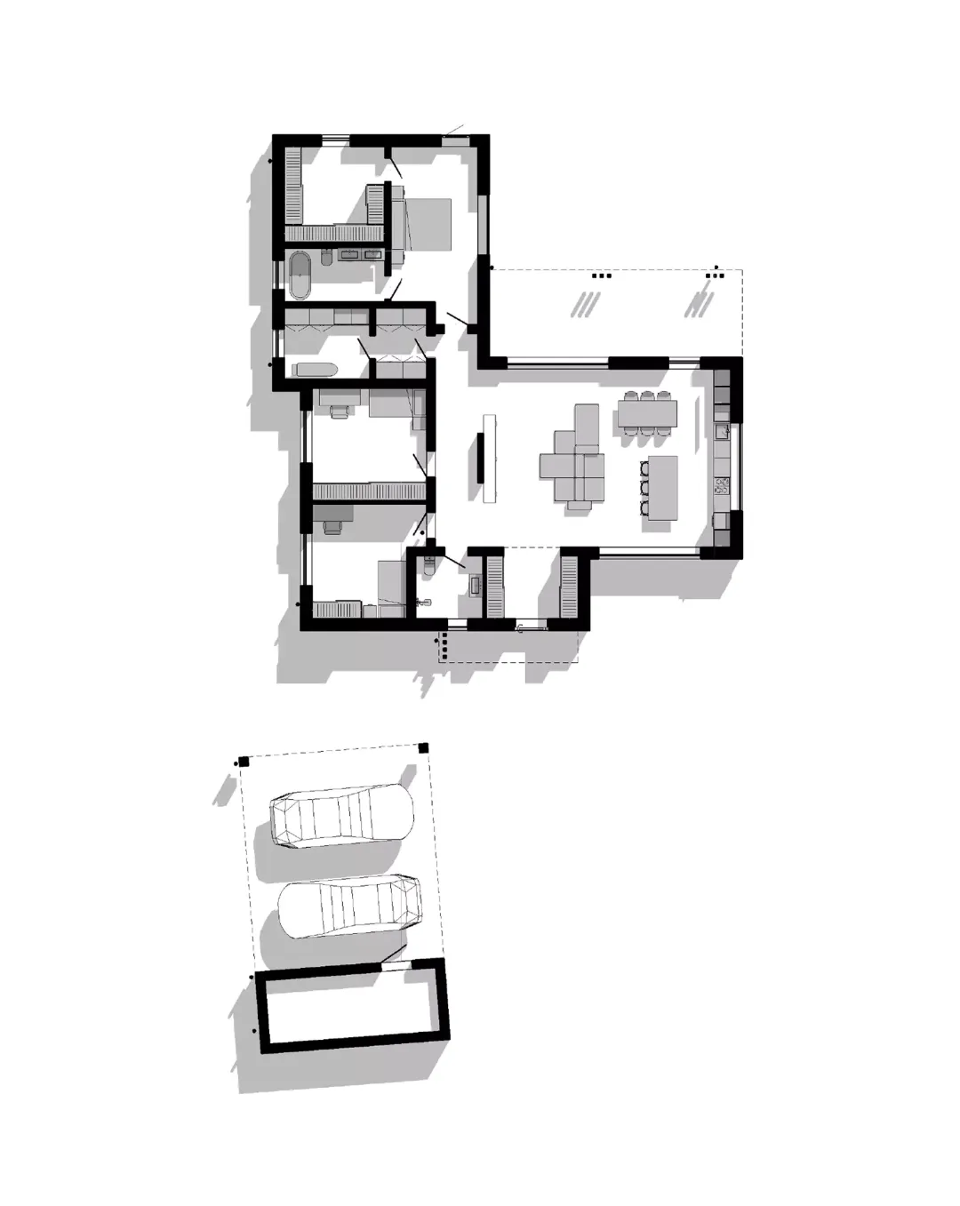 Индивидуальный проект дома Семково - план первого этажа