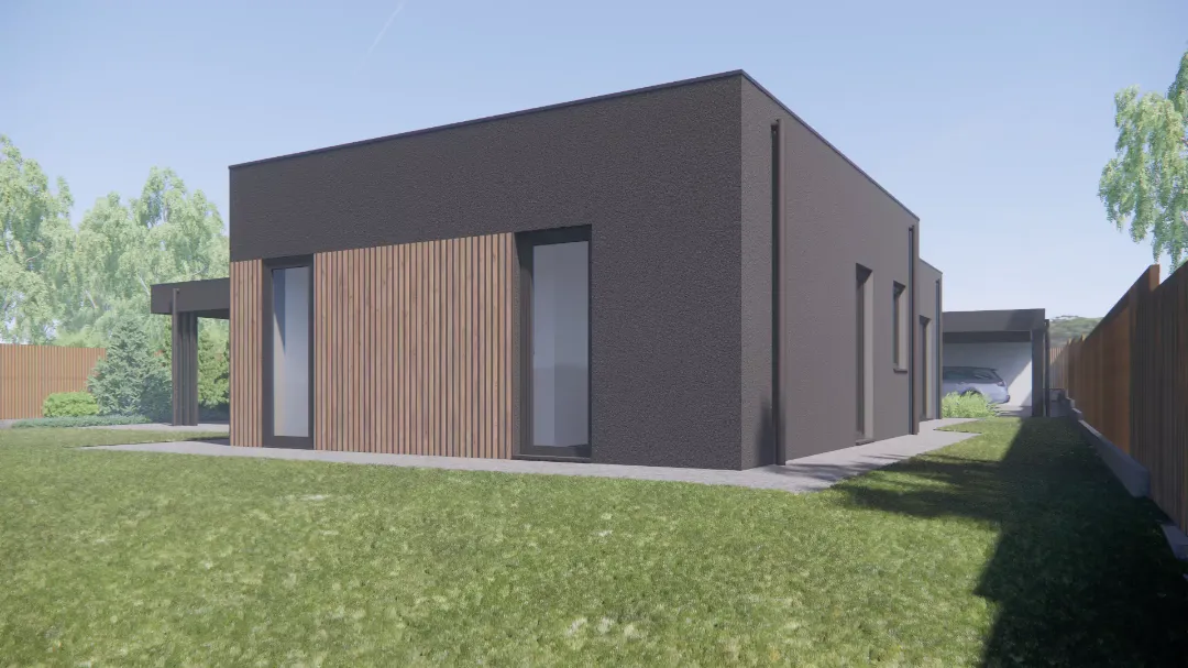 Фасад с панарамными окнами и террасой Семков Городок