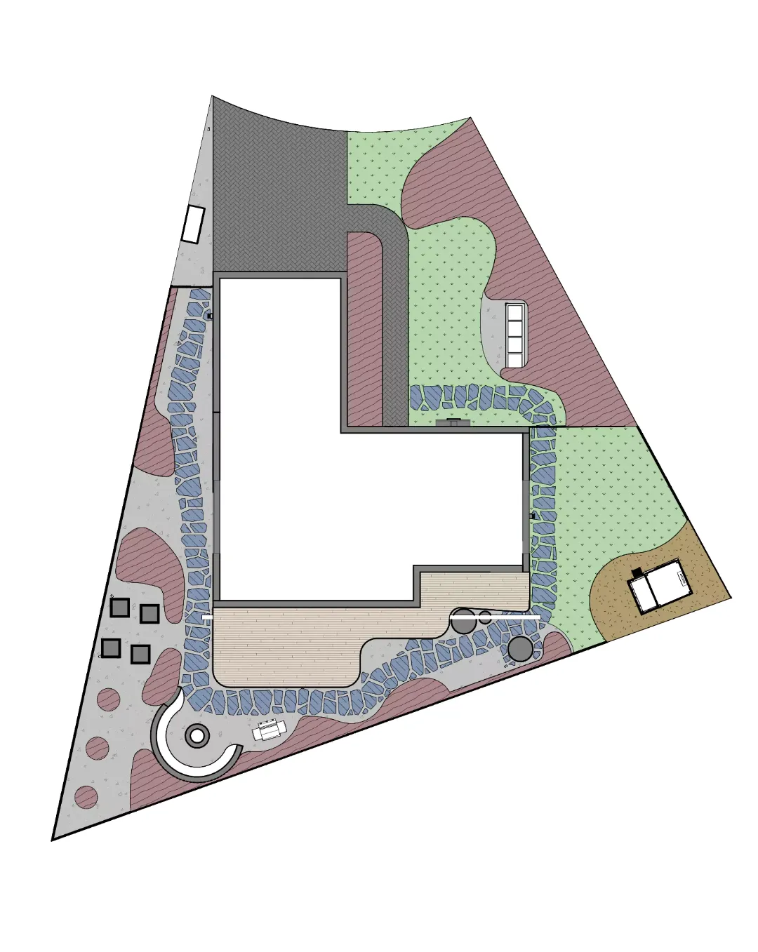 план ландшафтного дизайна, макет сада