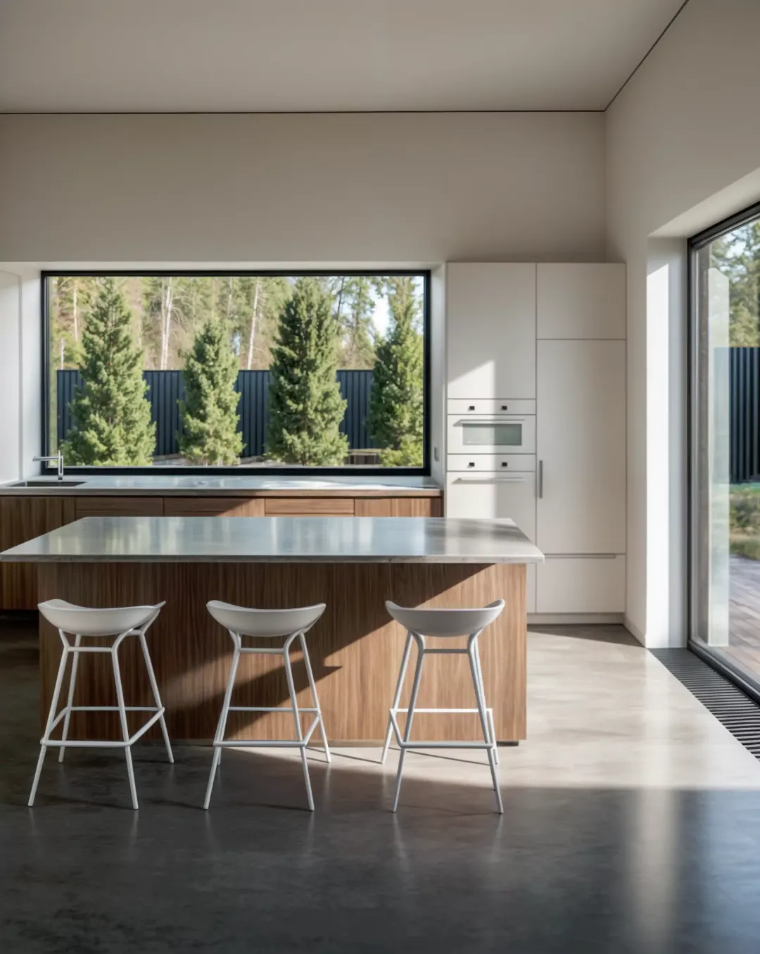 Дизайн кухни проекта дома Семково - современное минималистичное оформление