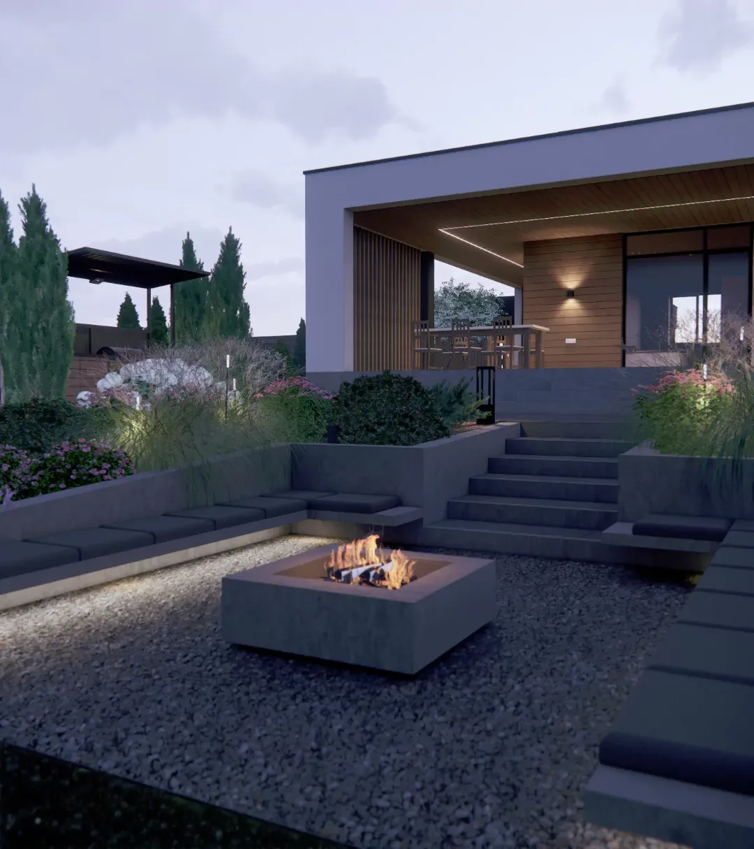 Костровая зона с подсветкой