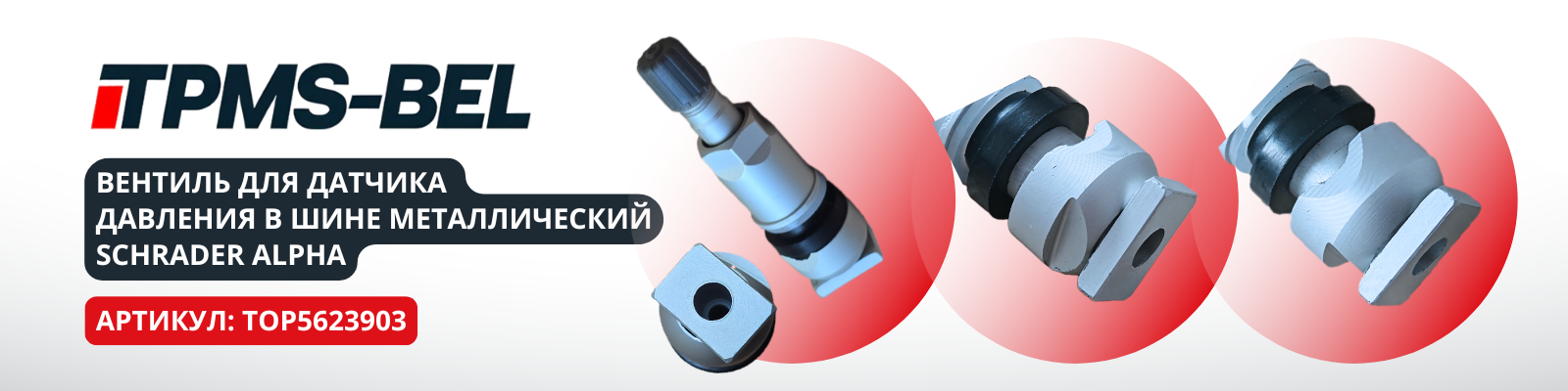 Вентиль для датчика давления в шине металлический Schrader Alpha