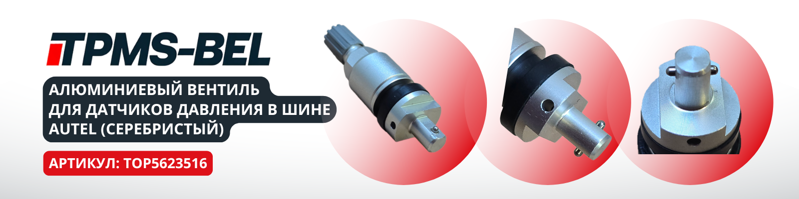 Алюминиевый вентиль для датчиков давления в шине Autel Серебристый