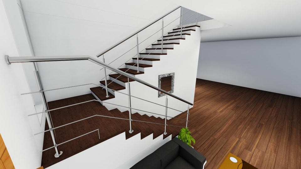 Проект лестницы с зашитым металлическим каркасом