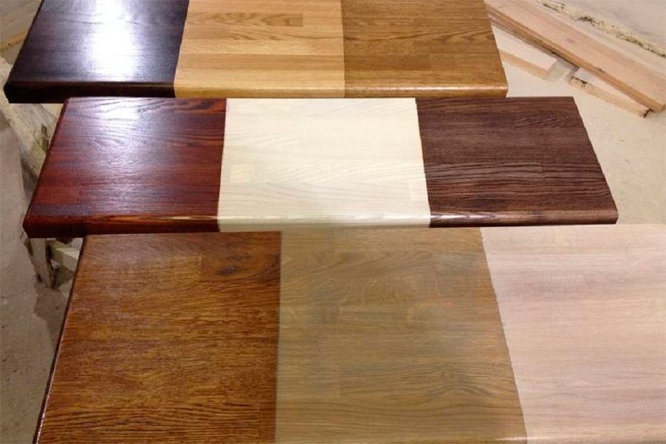 Варианты покрытия дубовых ступеней