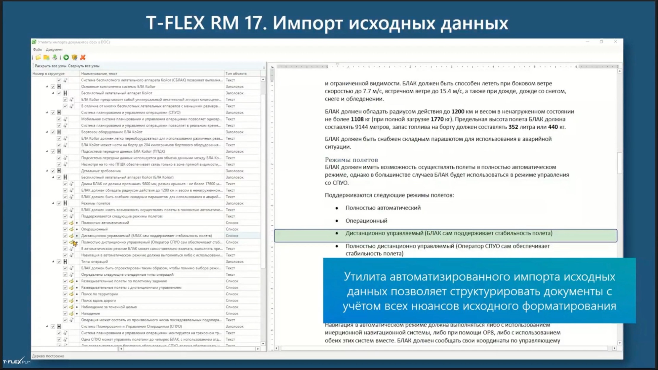Основные возможности T-FLEX Управление требованиями: