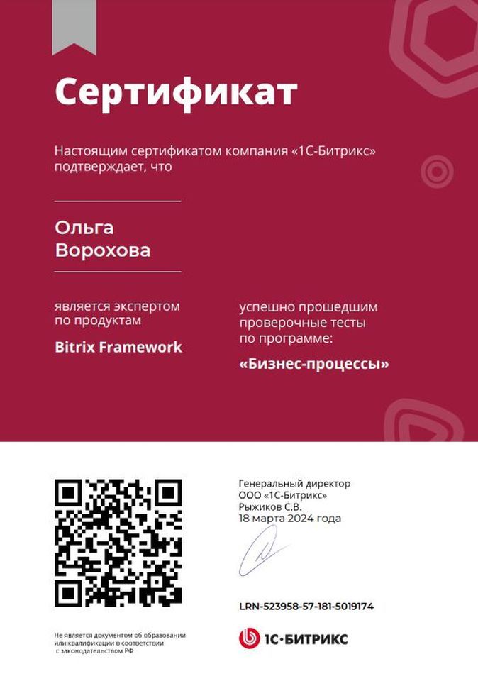 Бизнес-процессы Ворохова Ольга