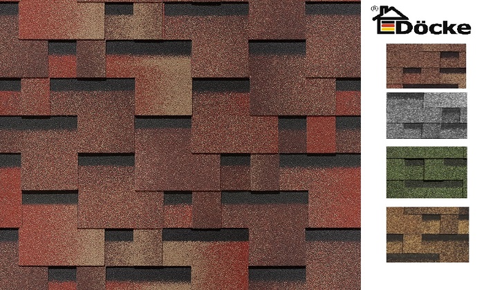 Битумная черепица в Бобруйске мягкая кровля DOCKE