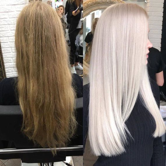 Total Blond — полное осветление волос по всей длине до светлого блонда