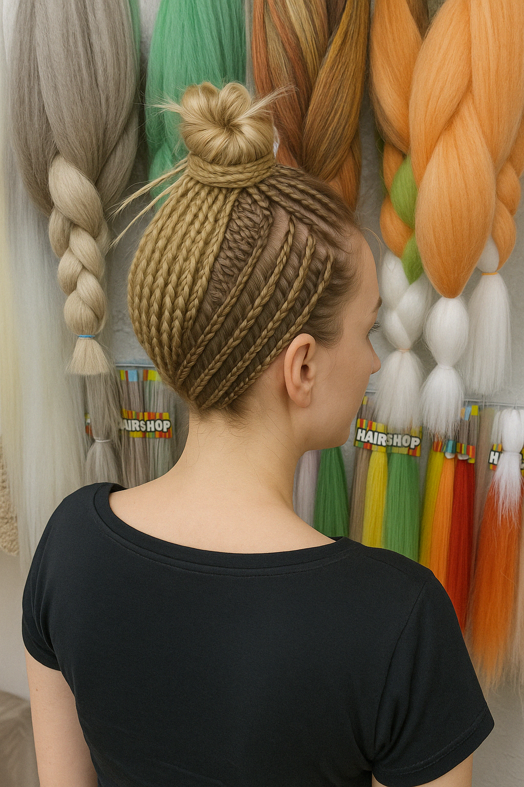 Зизи-косички на затылочной зоне — вид сзади