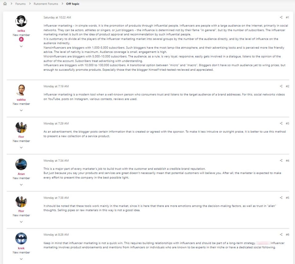 Примеры крауд ссылок